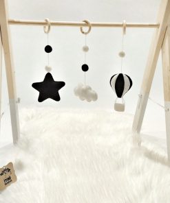 Czarno-biały stojak edukacyjny dla noworodka Baby Gym | Moonio.pl