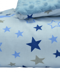 Kołderka i poduszka niebieskie gwiazdki