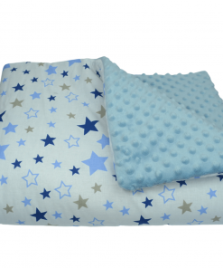 Kołderka i poduszka niebieskie gwiazdki