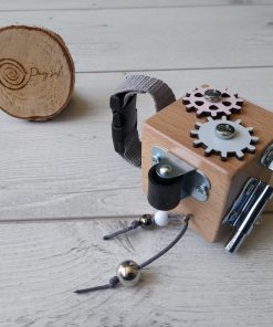 Naturalna Kostka Manipulacyjna z szaro-różowymi elementami