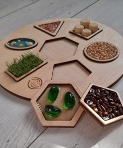 Sensoryczny sorter kształtów - układanka drewniana z 7 elementów