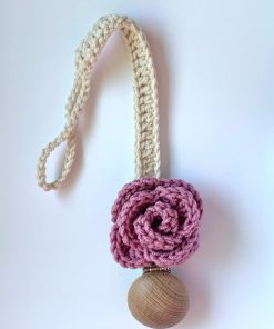 Zawieszka do smoczka Rose ciemny róż