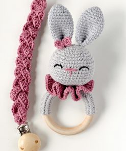 Zestaw grzechotka + zawieszka do smoczka