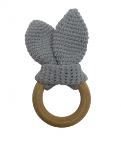 Szary gryzaczek uszka dla noworodka | Moonio.pl