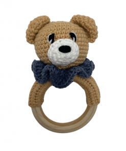 Beżowy miś - grzechotka dla noworodka | Moonio.pl