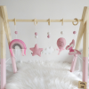 Stojak edukacyjny Baby Gym różowy z balonikiem - Moonio.pl