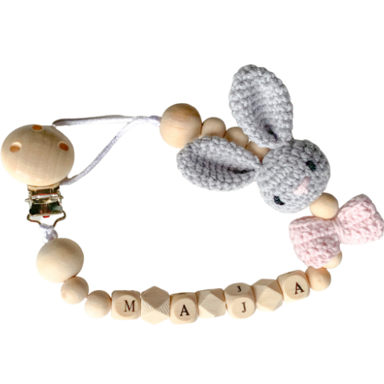 Zawieszka do smoczka z króliczkiem