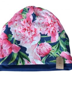 Dwustronna czapeczka w piwonie