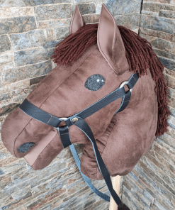 Brązowy Koń na kiju "hobby horse"