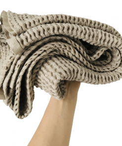 Beżowy kocyk lniany