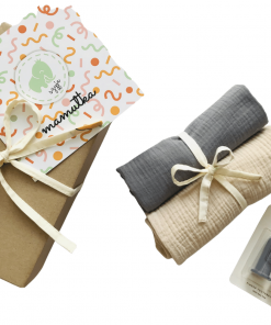 pieluszki muślinowe szary + beż