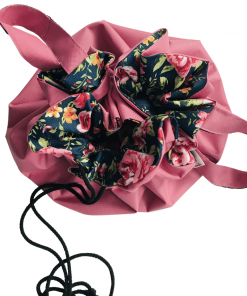 Mata na klocki, różowa/kwiaty