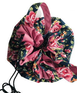 Mata na klocki, różowa/kwiaty