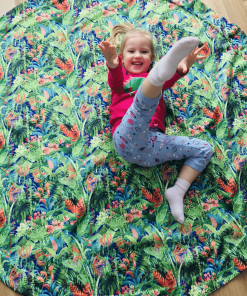 Mata na klocki, chabrowa/dżungla