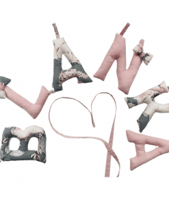 Literki, kwiaty + róż