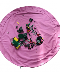 Mata na klocki, różowa/kwiaty