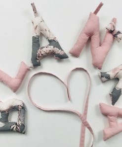 Literki, kwiaty + róż