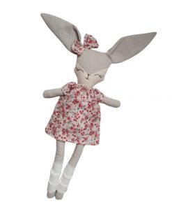 Króliczek w sukience w czerwone kwiaty