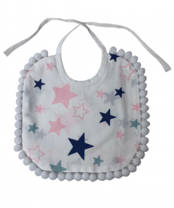 Śliniaczek w różowe gwiazdki dla niemowląt | Moonio.pl