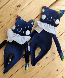 Przytulanka Welurowy KOT, granat