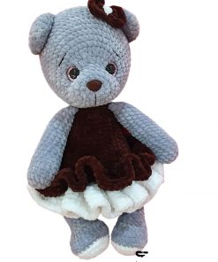 Szydełkowy miś w sukience