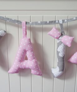 Literki, chmurki + kropeczki